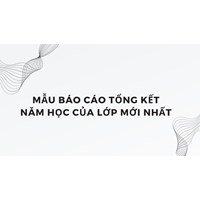 Mẫu báo cáo tổng kết năm học của lớp mới nhất