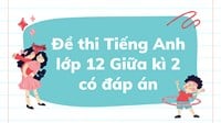 Đề thi Tiếng Anh lớp 12 Giữa kì 2 có đáp án chi tiết nhất