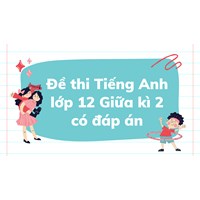 Đề thi Tiếng Anh lớp 12 Giữa kì 2 có đáp án chi tiết nhất
