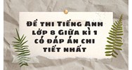 Đề thi Tiếng Anh lớp 8 Giữa kì 1 có đáp án chi tiết nhất