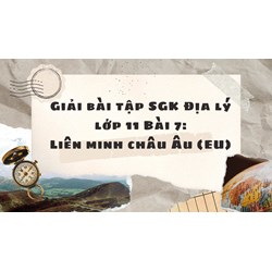 Giải bài tập SGK Địa lý lớp 11 Bài 7: Liên minh châu Âu (EU)