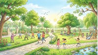 Dàn ý Tả cảnh buổi sáng trong công viên hay nhất - Tập làm văn lớp 5