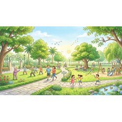 Dàn ý Tả cảnh buổi sáng trong công viên hay nhất - Tập làm văn lớp 5