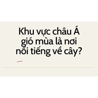 Khu vực châu Á gió mùa là nơi nổi tiếng về cây? - Địa lý lớp 10