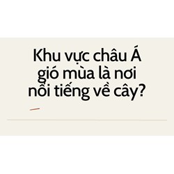 Khu vực châu Á gió mùa là nơi nổi tiếng về cây? - Địa lý lớp 10