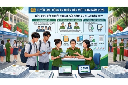 Điều kiện xét tuyển vào các trường trung cấp Công an nhân dân 2026