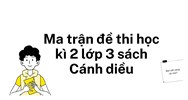 Ma trận đề thi học kì 2 lớp 3 sách Cánh diều chi tiết
