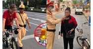 Xử lý người đi xe đạp uống rượu trên đường bỏ lại xe, không đóng phạt