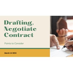 Points to Consider while Drafting and Negotiating Contracts