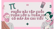 Phiếu bài tập cuối tuần lớp 1: Tuần 22 có đáp án chi tiết