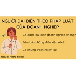 Người nước ngoài không ở Việt Nam thì có thể làm người đại diện công ty 100% vốn nước ngoài được không?