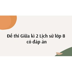 Đề thi Giữa kì 2 Lịch sử lớp 8 có đáp án mới nhất