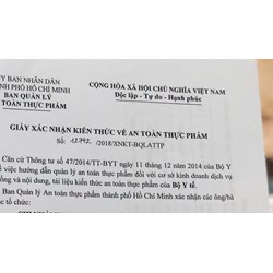 Quy định hiện hành về tập huấn kiến thức an toàn thực phẩm?