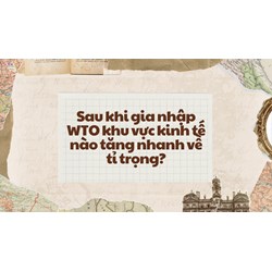 Sau khi gia nhập WTO khu vực kinh tế nào tăng nhanh về tỉ trọng?