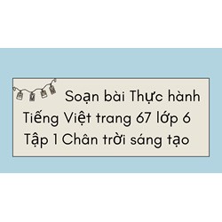 Soạn bài Thực hành Tiếng Việt trang 67 lớp 6 Tập 1 Chân trời sáng tạo