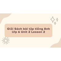 Giải Sách bài tập tiếng Anh lớp 6 Unit 2 Lesson 2 chi tiết nhất