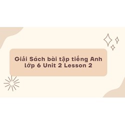 Giải Sách bài tập tiếng Anh lớp 6 Unit 2 Lesson 2 chi tiết nhất