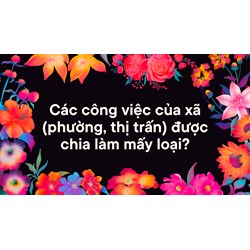 Các công việc của xã (phường, thị trấn) được chia làm mấy loại?