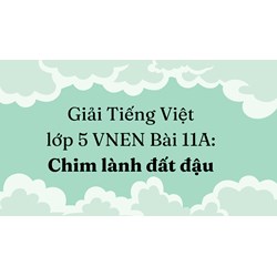 Giải Tiếng Việt lớp 5 VNEN Bài 11A: Chim lành đất đậu
