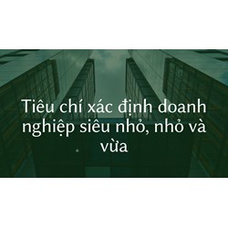Những đặc điểm nào để xác định doanh nghiệp siêu nhỏ, nhỏ và vừa?