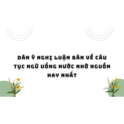 Dàn ý Nghị luận bàn về câu tục ngữ Uống nước nhớ nguồn hay nhất