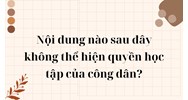Nội dung nào sau đây không thể hiện quyền học tập của công dân?