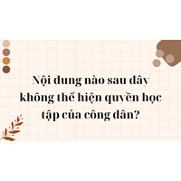 Nội dung nào sau đây không thể hiện quyền học tập của công dân?