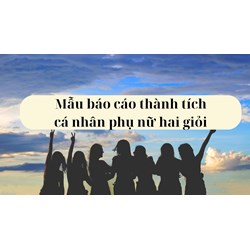 Mẫu báo cáo thành tích cá nhân phụ nữ hai giỏi mới nhất 2024