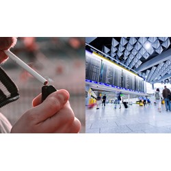 Khu cách ly của sân bay cấm hút thuốc có nơi cho người hút thuốc?