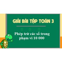 Bài tập Toán lớp 3: Phép trừ các số trong phạm vi 10000 có đáp án