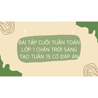 Bài tập cuối tuần Toán lớp 1 Chân trời sáng tạo Tuần 15 có đáp án
