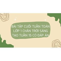 Bài tập cuối tuần Toán lớp 1 Chân trời sáng tạo Tuần 15 có đáp án