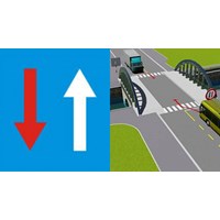 Biển báo nào dưới đây chỉ dẫn "được ưu tiên qua đường hẹp"?