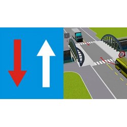 Biển báo nào dưới đây chỉ dẫn "được ưu tiên qua đường hẹp"?