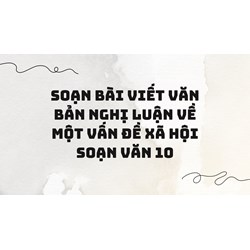 Soạn bài Viết văn bản nghị luận về một vấn đề xã hội Soạn văn 10