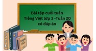 Bài tập cuối tuần Tiếng Việt lớp 3 Tuần 20 có đáp án