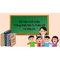 Bài tập cuối tuần Tiếng Việt lớp 3 Tuần 20 có đáp án