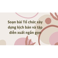 Soạn bài Tổ chức xây dựng kịch bản và tập diễn xuất ngắn gọn