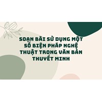 Soạn bài Sử dụng một số biện pháp nghệ thuật trong văn bản thuyết minh