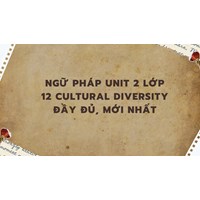 Ngữ pháp Unit 2 lớp 12 Cultural diversity đầy đủ, mới nhất
