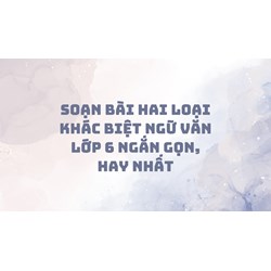 Soạn bài Hai loại khác biệt Ngữ văn lớp 6 ngắn gọn, hay nhất