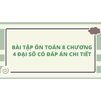Bài tập ôn Toán 8 Chương 4 Đại số có đáp án chi tiết