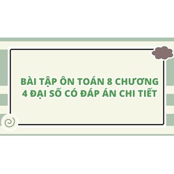 Bài tập ôn Toán 8 Chương 4 Đại số có đáp án chi tiết