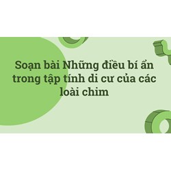 Soạn bài Những điều bí ẩn trong tập tính di cư của các loài chim