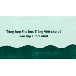 Tổng hợp File học Tiếng Việt cho bé vào lớp 1 mới nhất