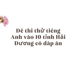 Đề thi thử tiếng Anh vào 10 tỉnh Hải Dương có đáp án