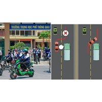 Sắp xếp thứ tự các bước để vượt xe an toàn khi điều khiển xe máy điện?