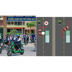 Sắp xếp thứ tự các bước để vượt xe an toàn khi điều khiển xe máy điện?