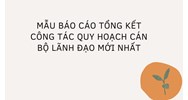 Mẫu báo cáo tổng kết công tác quy hoạch cán bộ lãnh đạo mới nhất