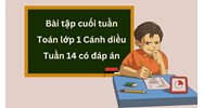 Bài tập cuối tuần Toán lớp 1 Cánh diều Tuần 14 có đáp án